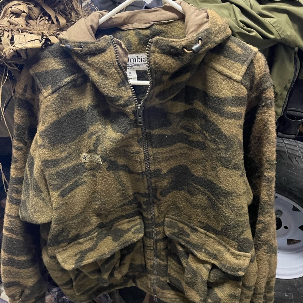 Columbia wool hooded jacket.